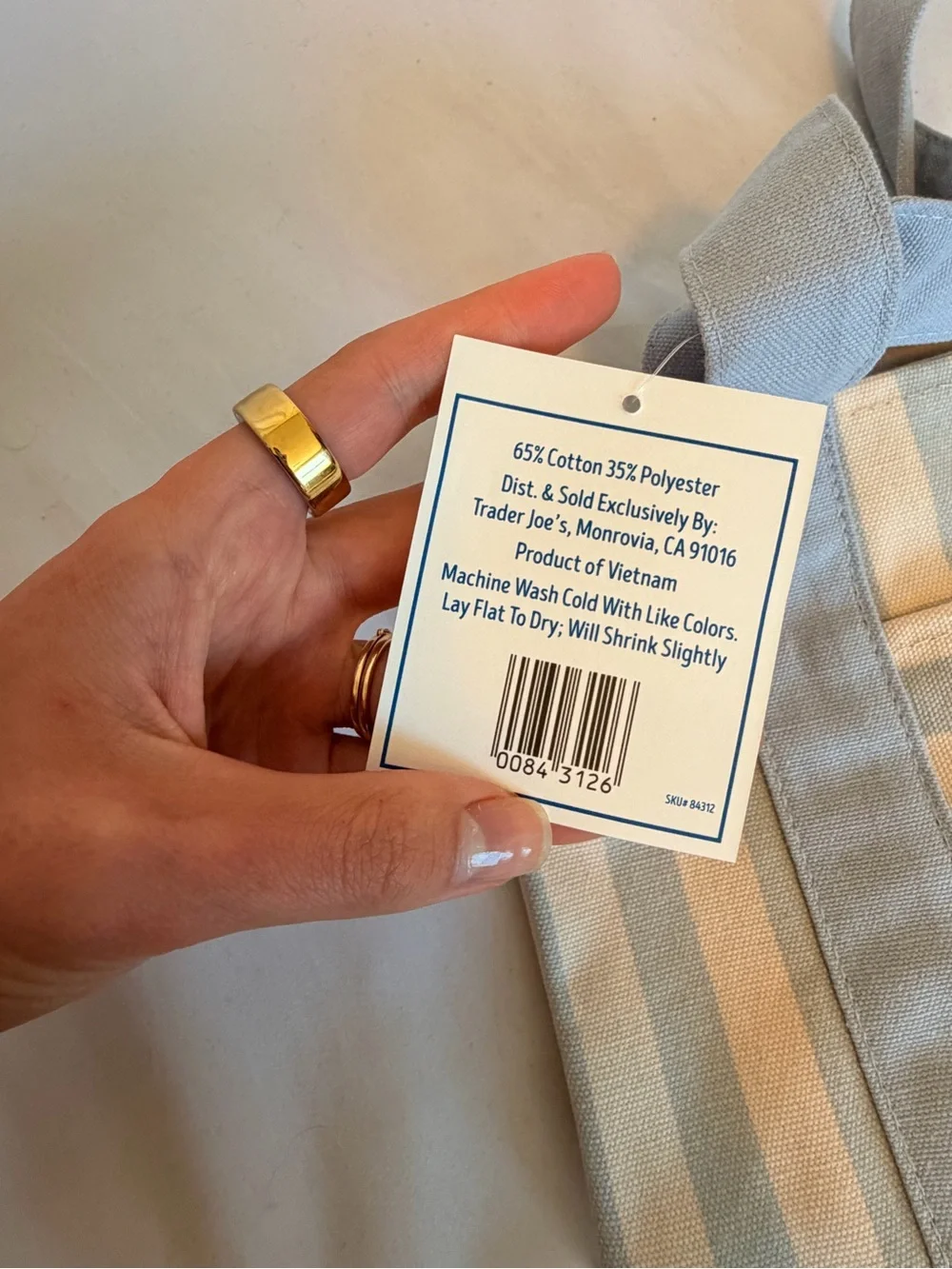 VIRAL 2026 Trader Joe's Pink Stripe Canvas Tote